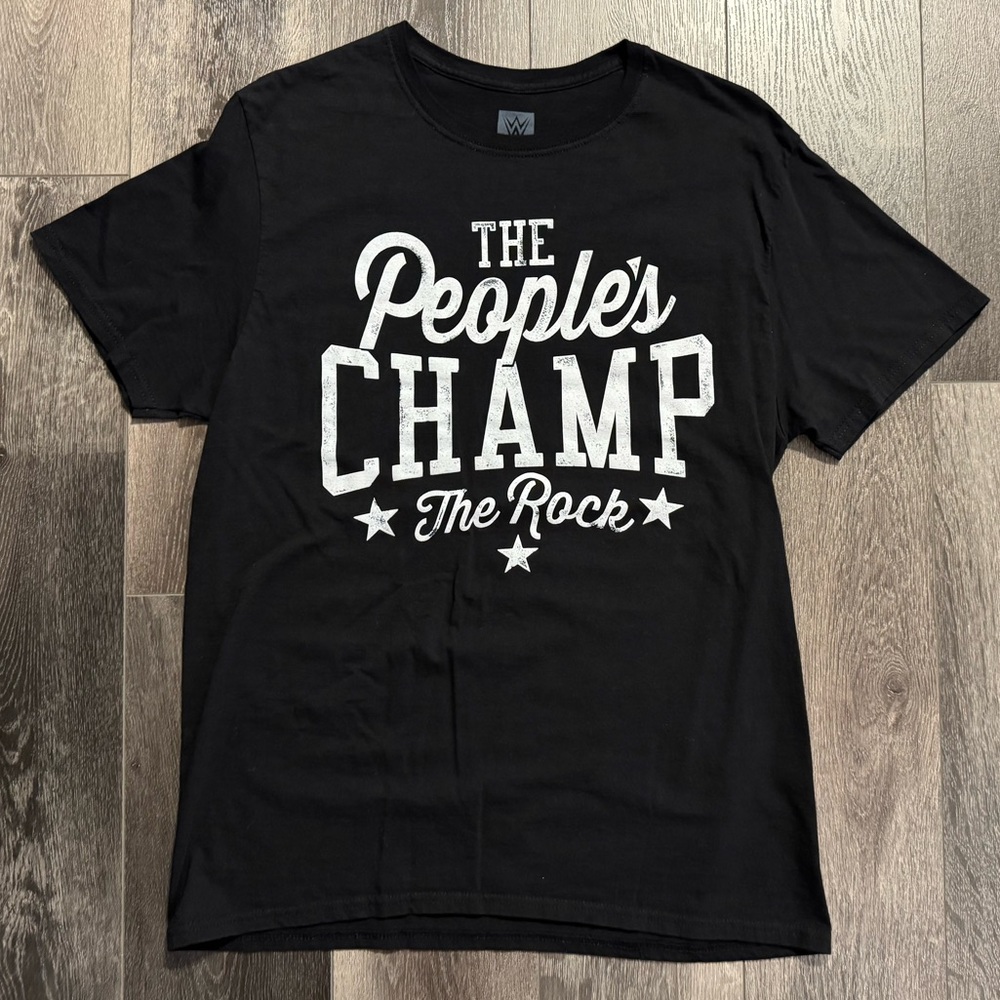 WWE Shop Authentic THE ROCK PEOPLE’S CHAMP S/S T Shirt Men L Final Boss Top